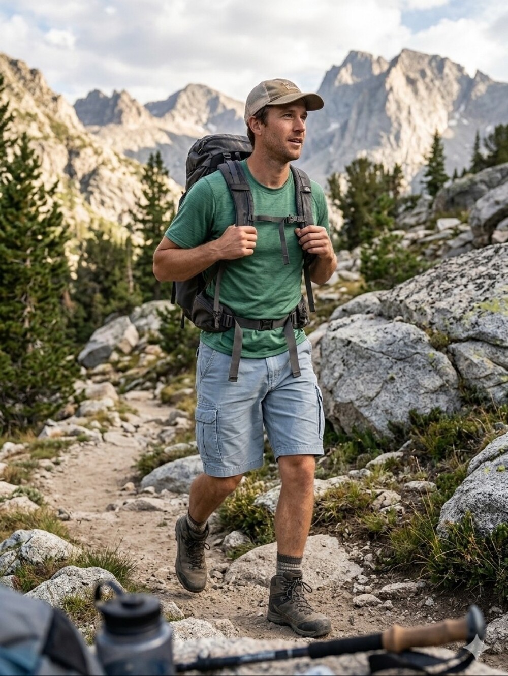 The North Face Light Blue Cargo Shorts